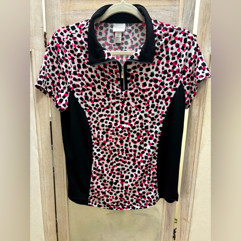 Weekends by Chico’s geometric collared blouse like new sz 0🌺5 for $30